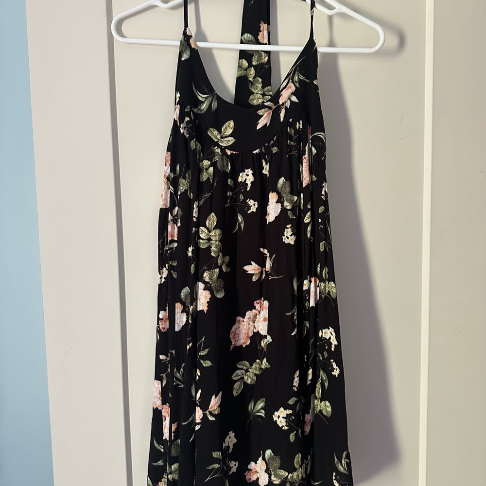 Lulu's Black Floral Mini Dress